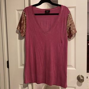 Sequin Sleeve Tee